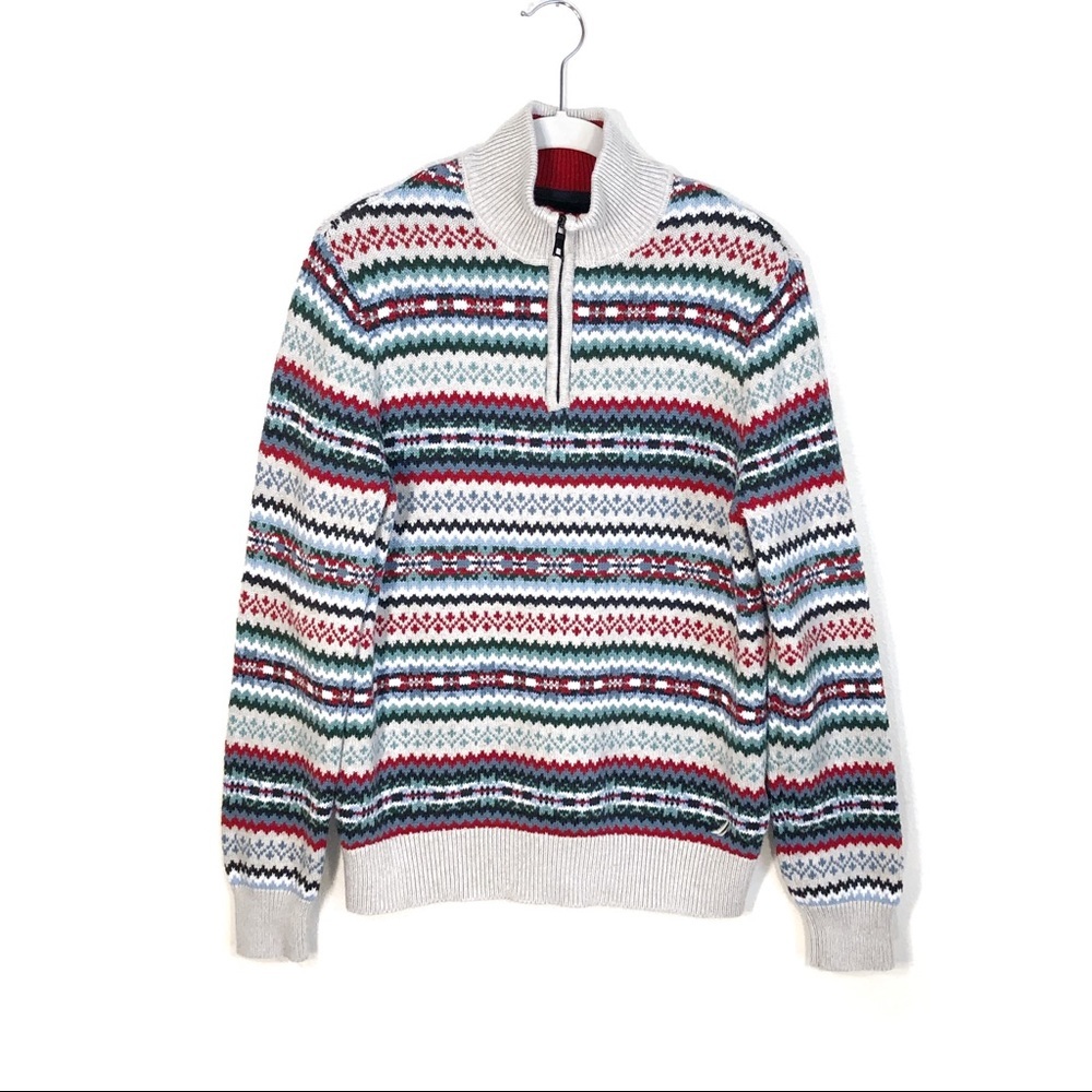 Nautica sweater quarter zip long sleeve small